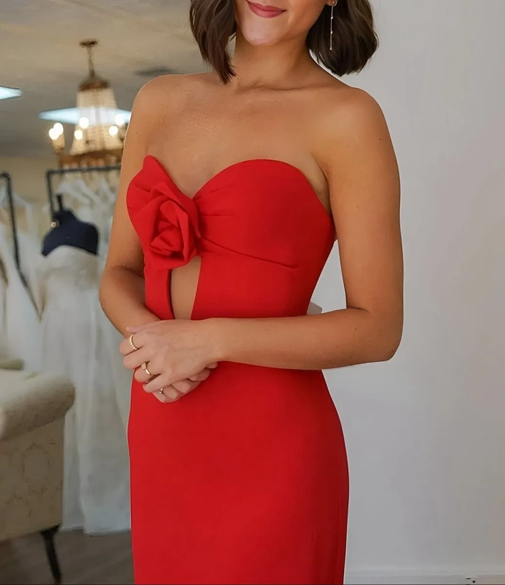Sweetheart Satin Mermaid Long Prom Dresses