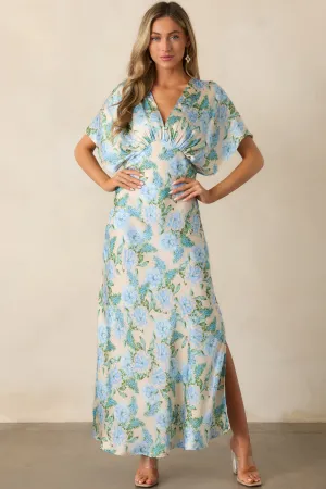 The Lilian Sky Blue Floral Maxi Dress