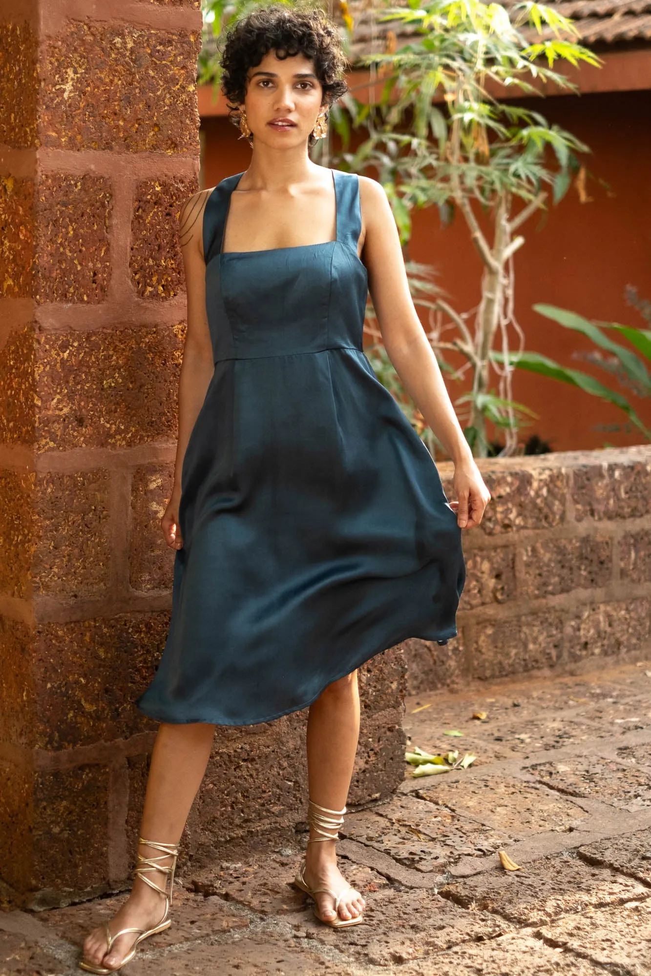The Satin Fit and Flare Dress