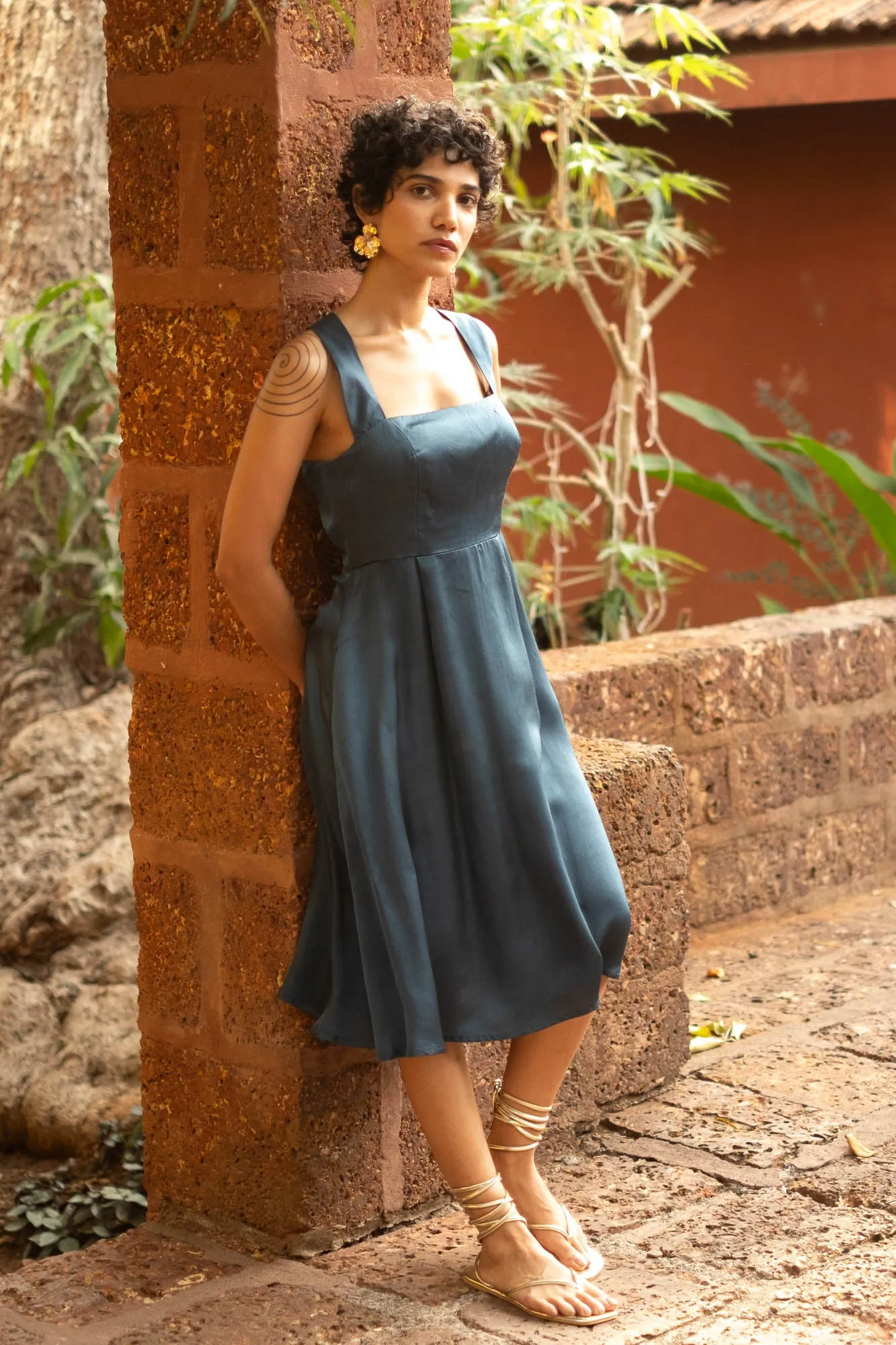 The Satin Fit and Flare Dress