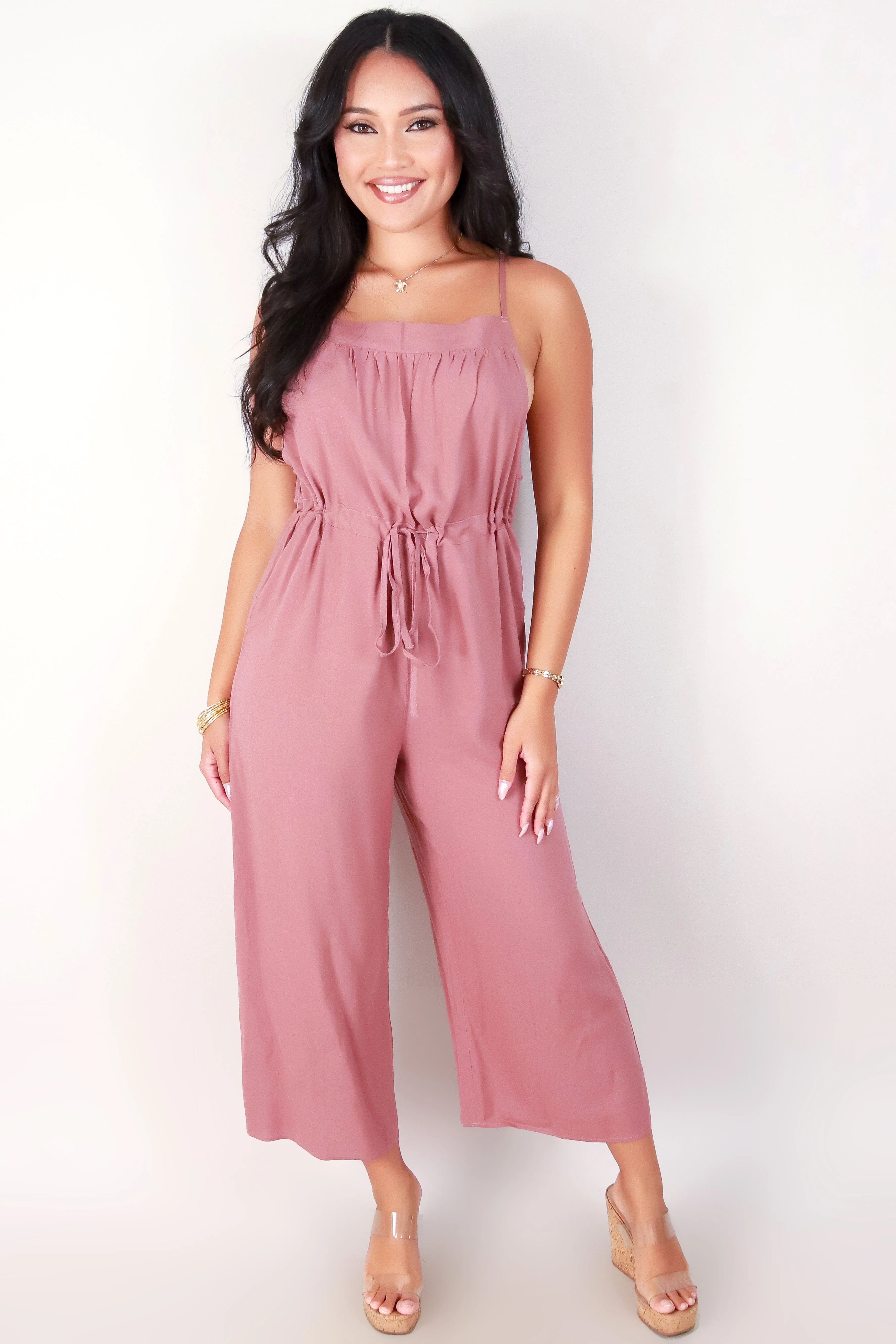 TIE WAIST JUMPSUIT