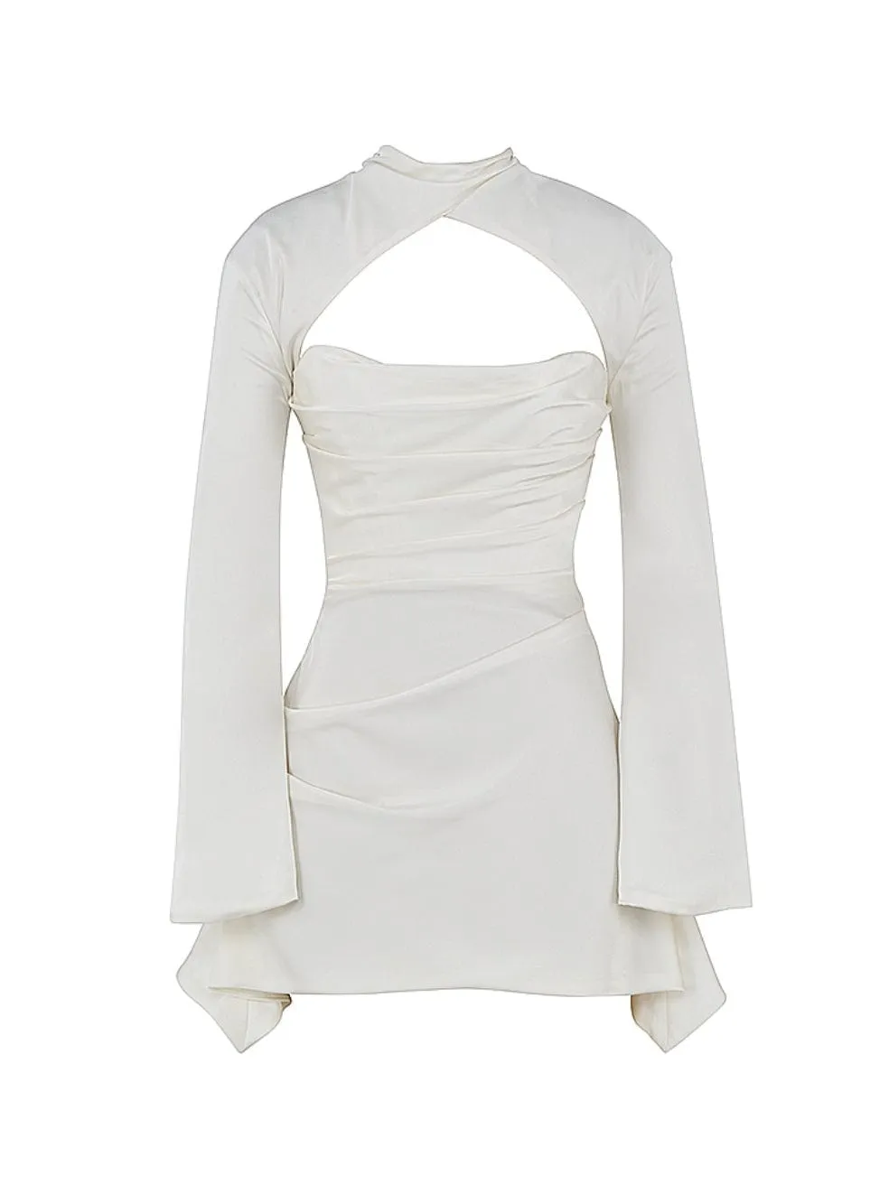 Toira Long Sleeve Satin Corset Minidress