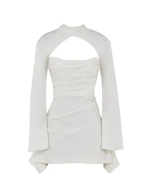 Toira Long Sleeve Satin Corset Minidress