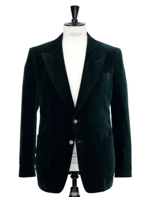 Tom Ford Emerald Green Cotton Velvet Shelton Smoking Jacket