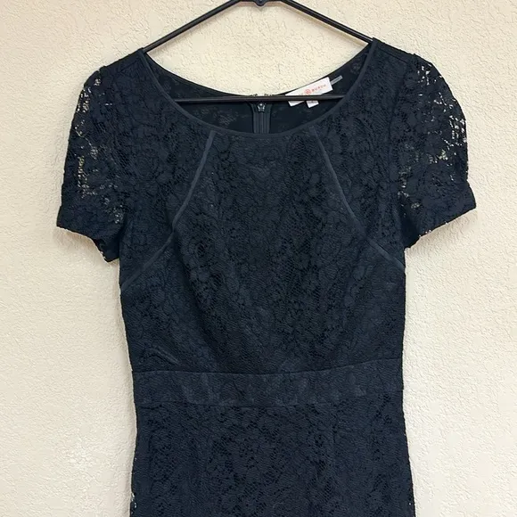 Tory Burch Women's Bovary Lace A Line Black Cocktail Dress Size 4