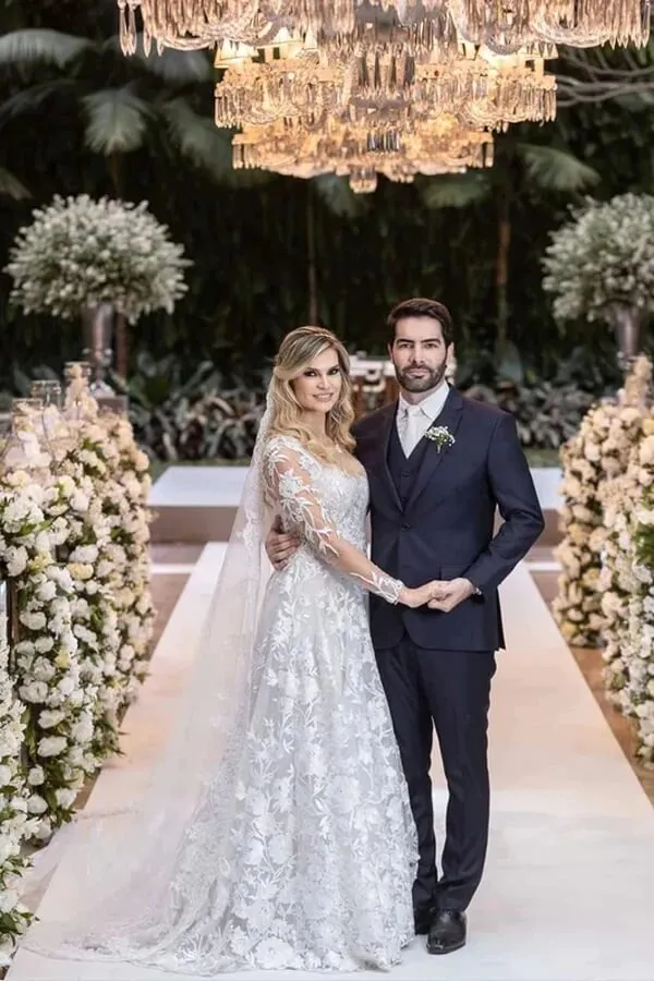 Tulle Lace A-line Wedding Dresses With Court Train, Wedding Gowns, MW918