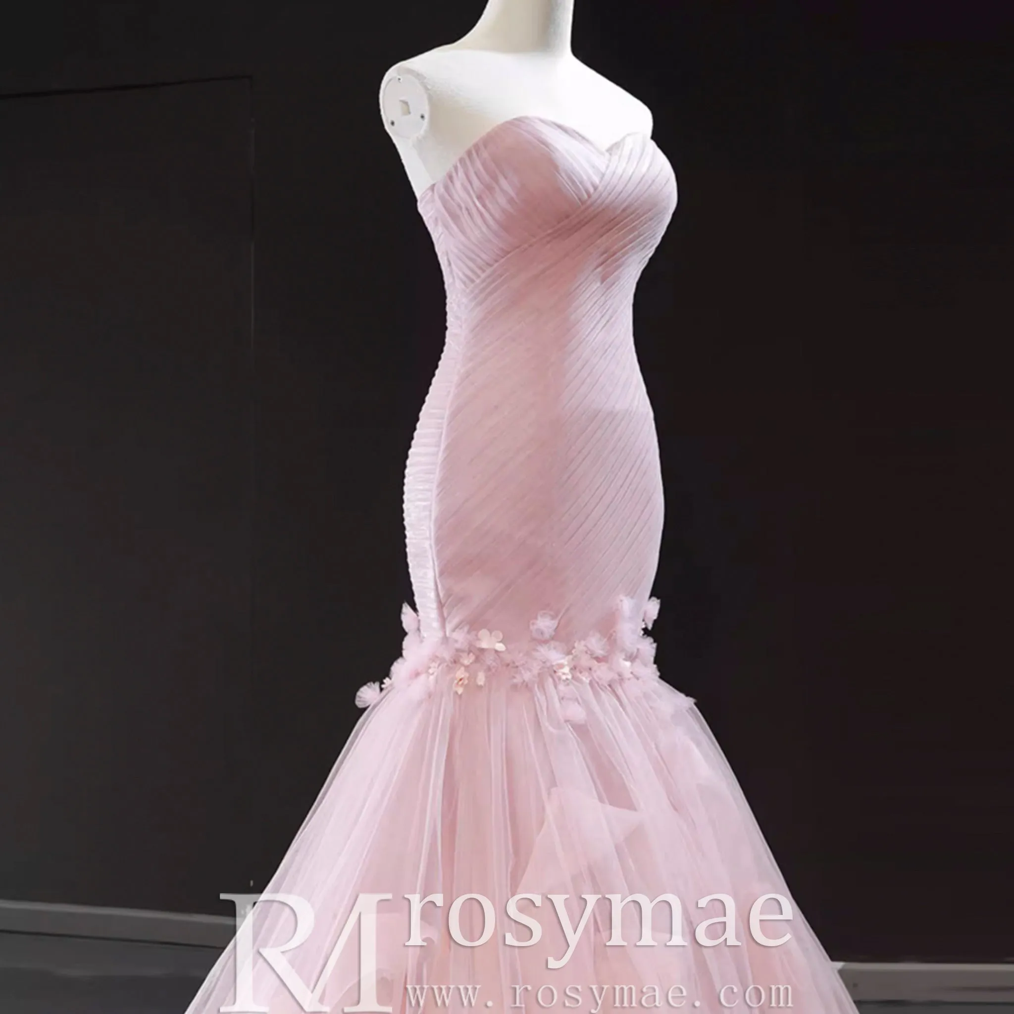 Tulle Prom Dress Sweetheart Mermaid Long Formal Dress with Ruffle