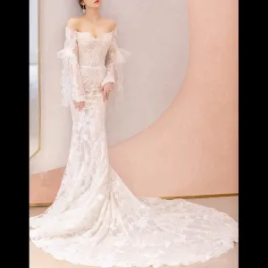 Unique Bohemian Mermaid Wedding Dresses Boho Bridal Gown