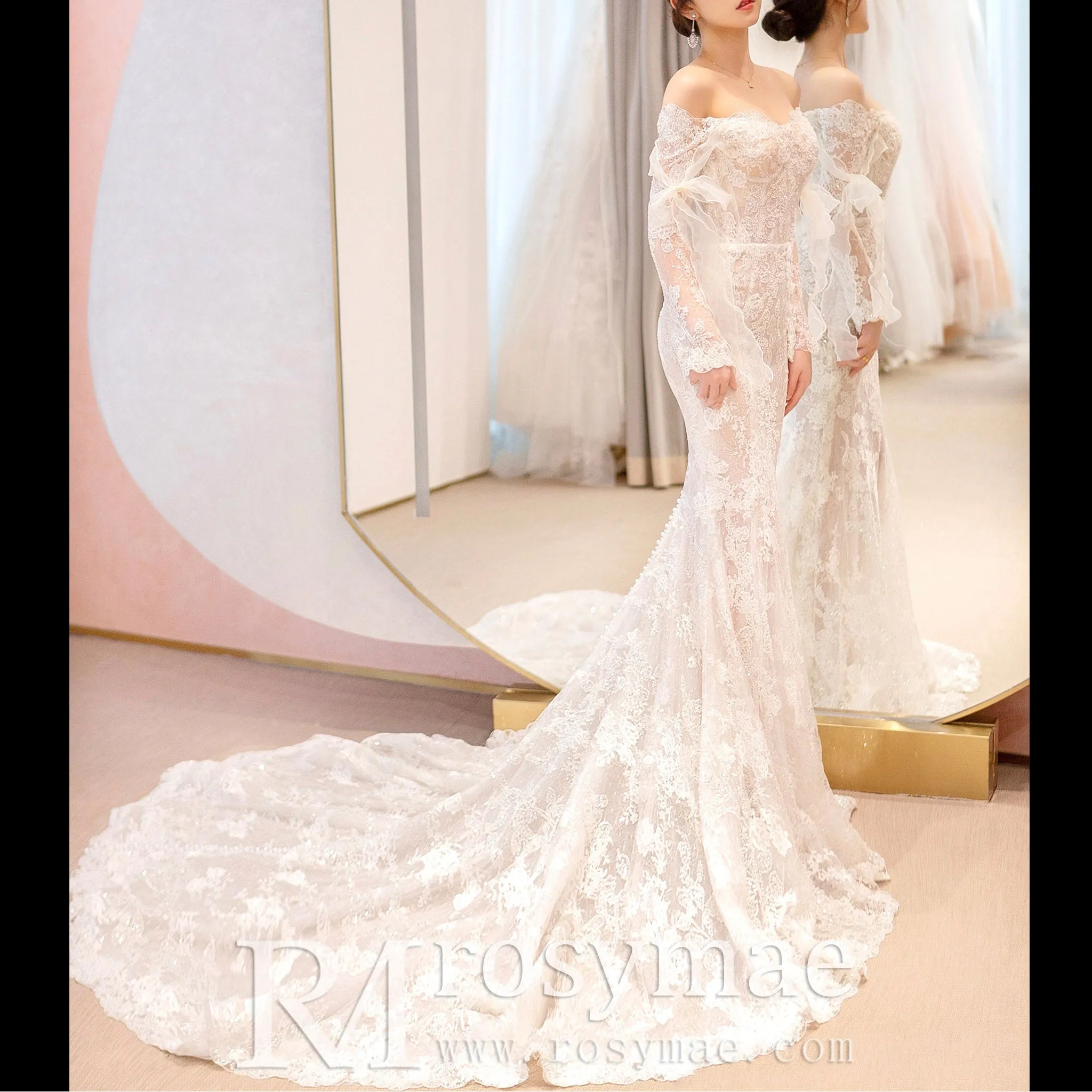 Unique Bohemian Mermaid Wedding Dresses Boho Bridal Gown