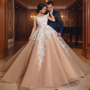 v neck champagne prom dresses ball gown lace appliqué elegant prom ball gowns casemento