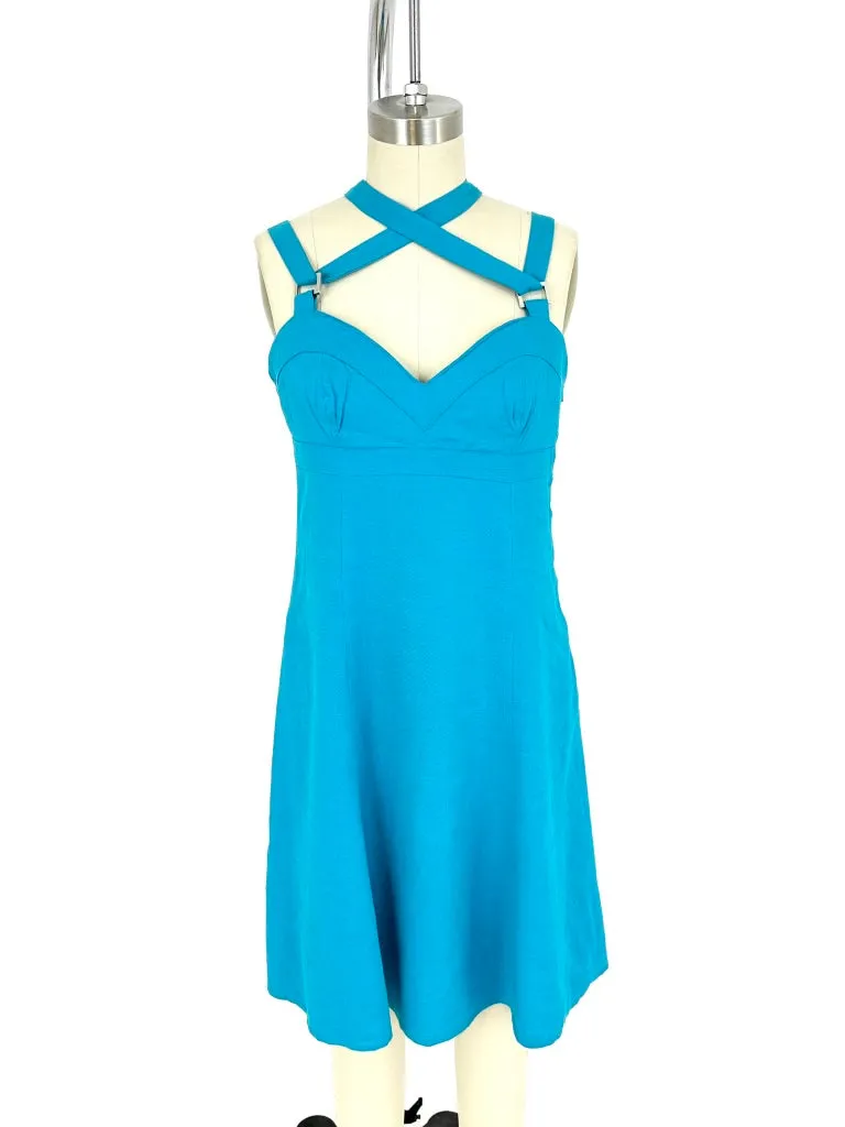 Versace Jeans Couture Linen Bondage Dress