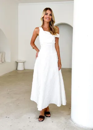 Vida One Shoulder Maxi Dress - Off White