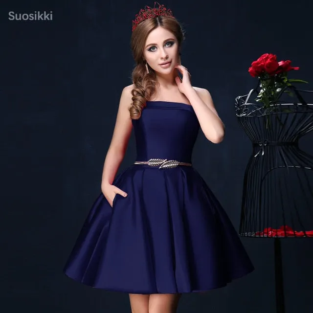 Vintage Purple Short Lace Evening Dress
