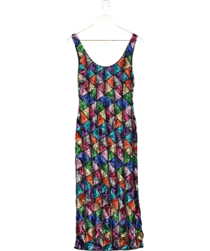 Warehouse Multicoloured Geometric Sequin Dress UK 6