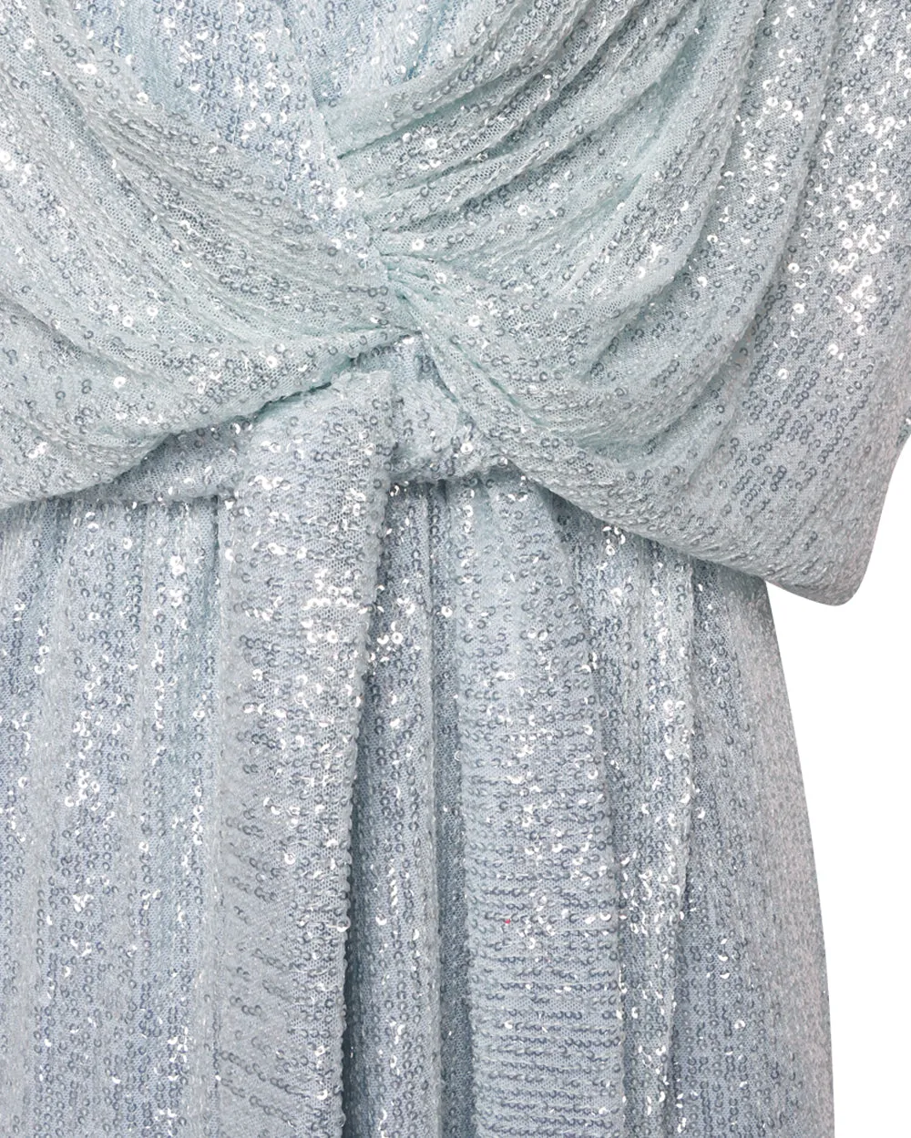 Water Green Sequin Belted Maxi Dress