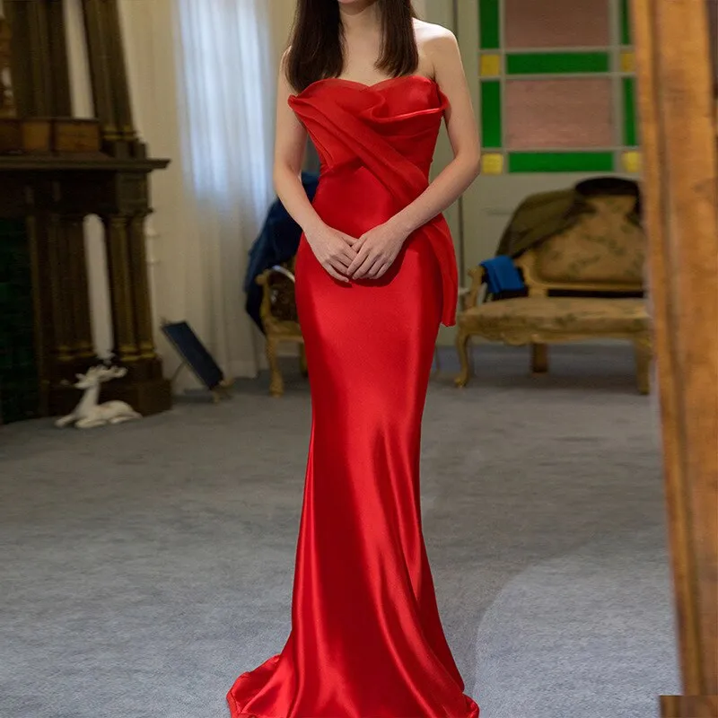 Wedding Dress Satin Banquet Dresses For Birthday Party Bridal Dress