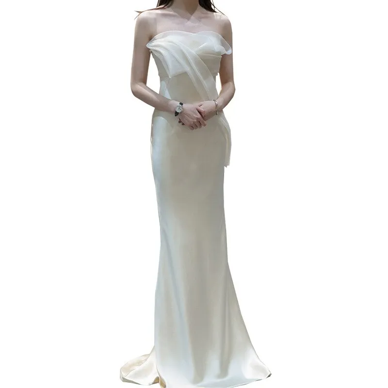 Wedding Dress Satin Banquet Dresses For Birthday Party Bridal Dress