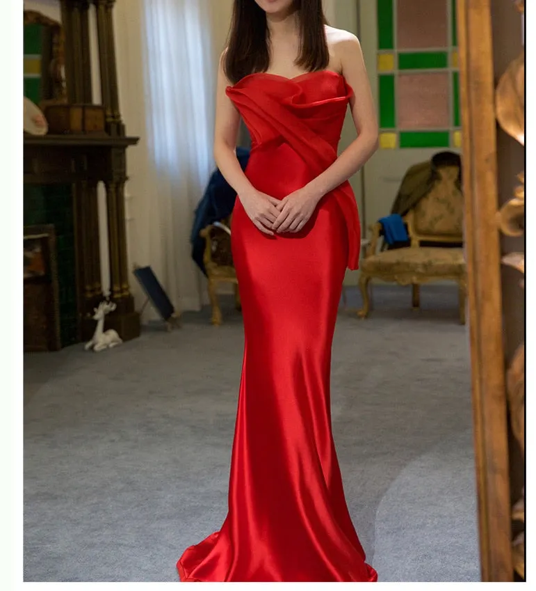 Wedding Dress Satin Banquet Dresses For Birthday Party Bridal Dress