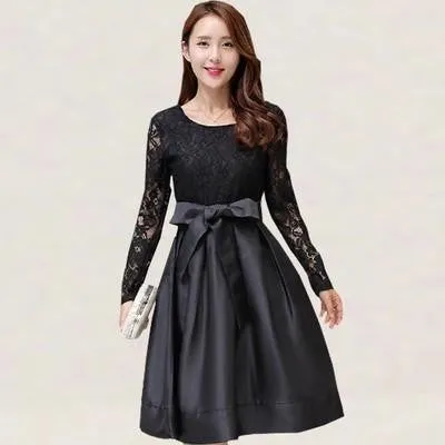 Women Dress Autumn Winter Long Sleeve Evening Dresses Party Club Lace Dresses Casual Bodycon Women Clothing