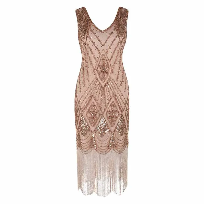 Women's 1920s Dress Sequin Art Deco Flapper Dress