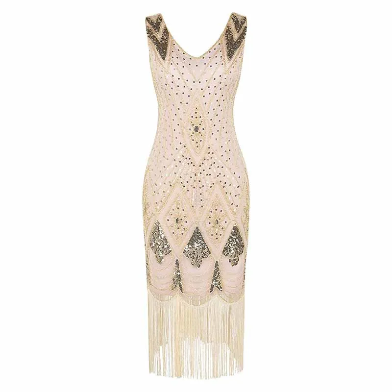Women's 1920s Dress Sequin Art Deco Flapper Dress