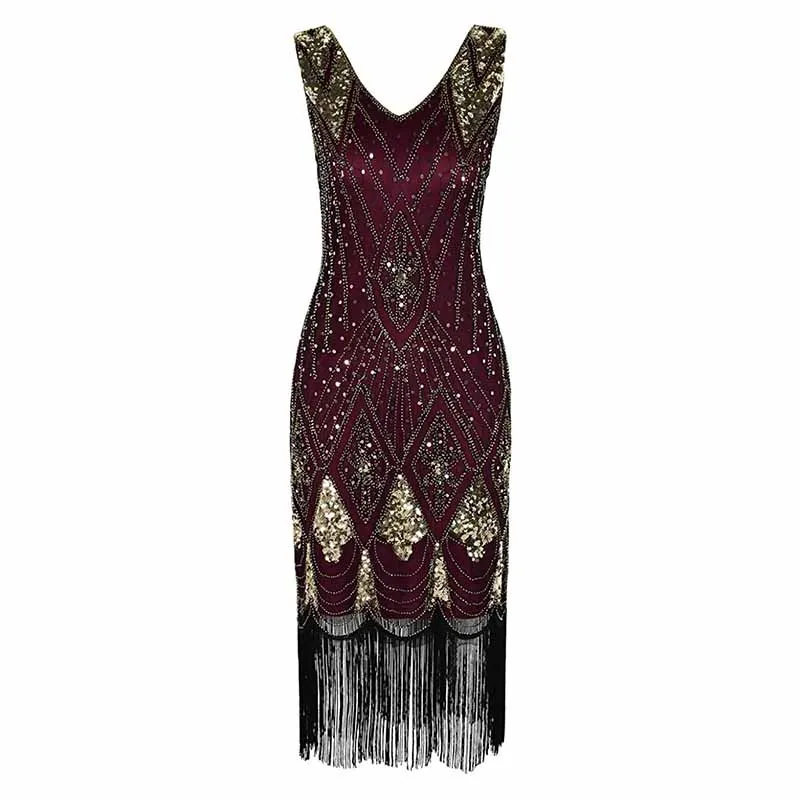 Women's 1920s Dress Sequin Art Deco Flapper Dress