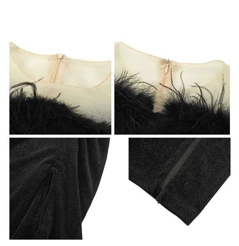 Women's Burr Velvet Formal Dress
