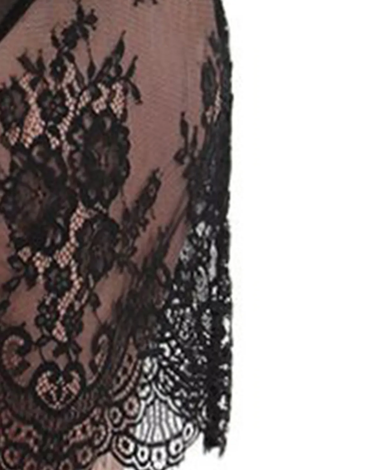Women's Chantilly Lace Chemise with Eyelash Scalloped Hem