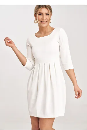 Women’s Day dress – Cotton Blend Casual 3/4 Sleeve Pleated Skater Dress