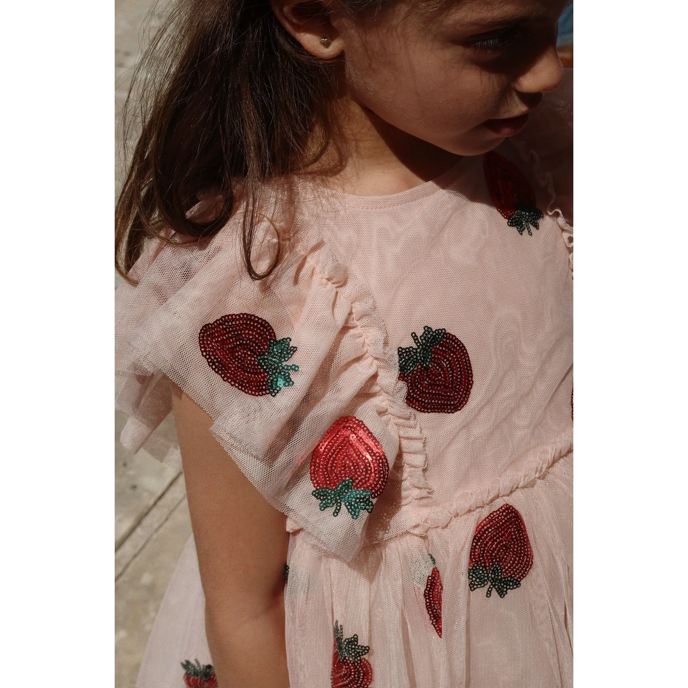 yvonne frill dress - strawberry