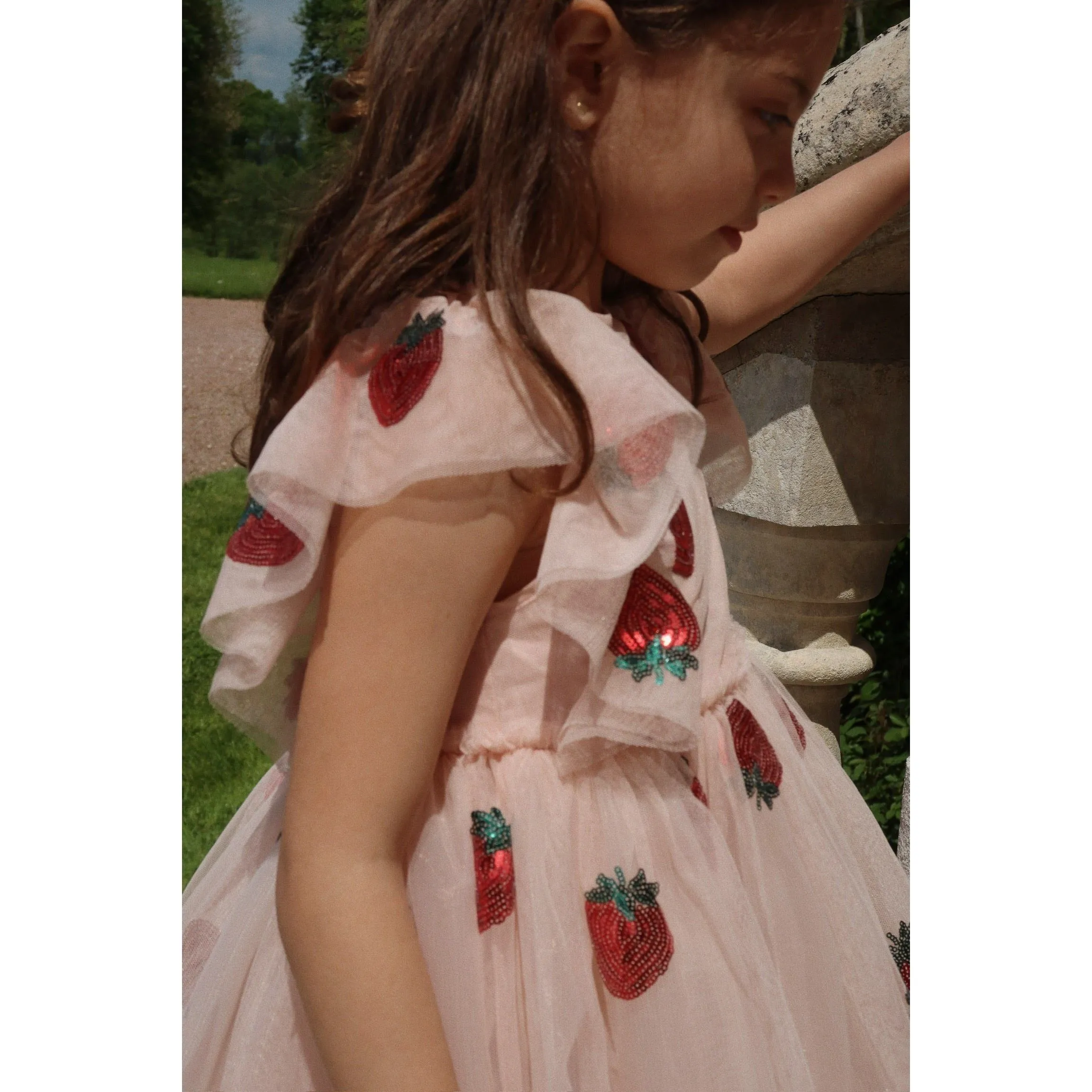 yvonne frill dress - strawberry
