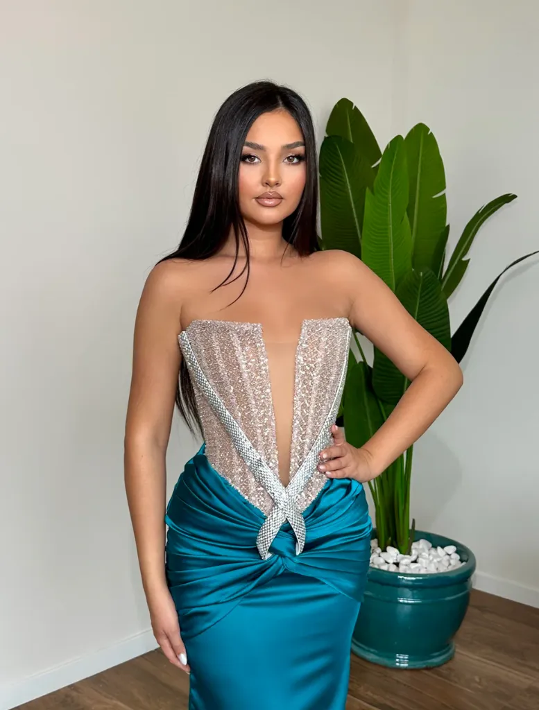 Zerina Dress - Aqua