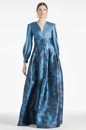 Zoe Gown - Smokey Slate/Tonal Petal