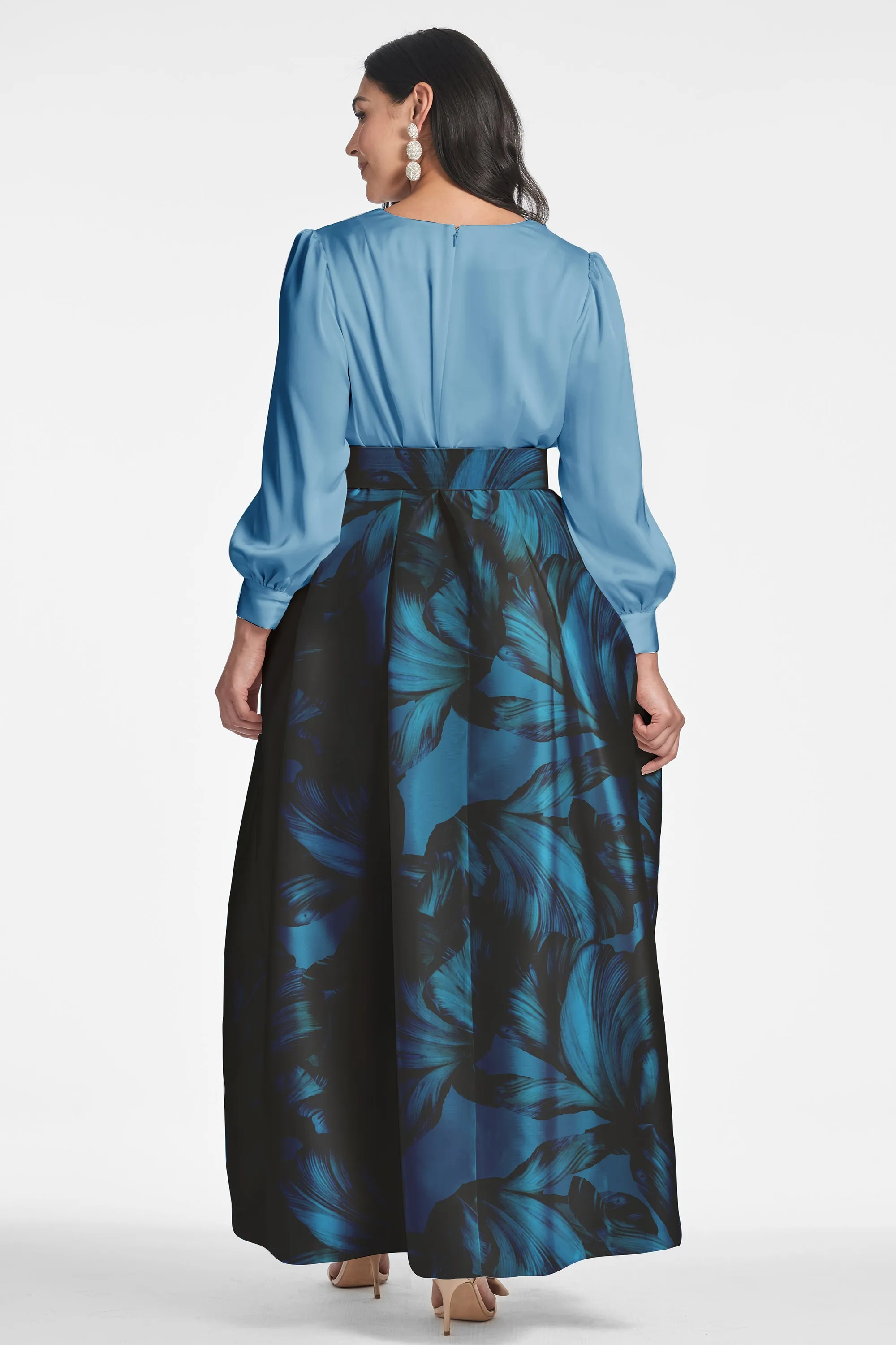 Zoe Gown - Smokey Slate/Tonal Petal