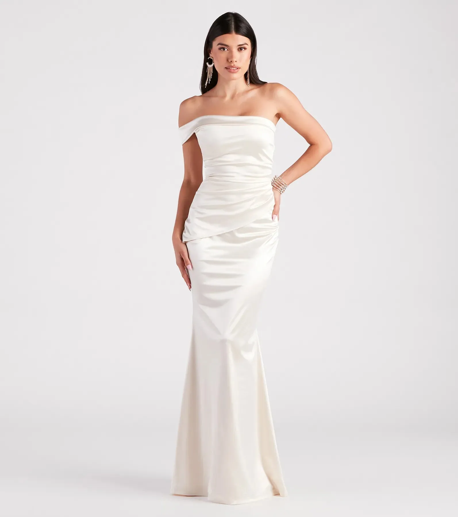 Zoey Formal One-Shoulder Satin Mermaid Dress